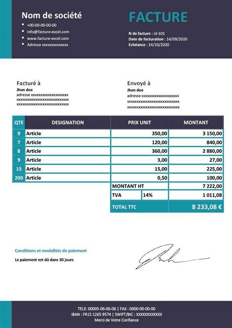 Facture Proforma Word Gratuite à Télécharger  Facture Word