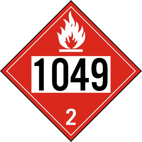 UN 1049 Hazard Class 2 Placard Claim Your 10 Discount