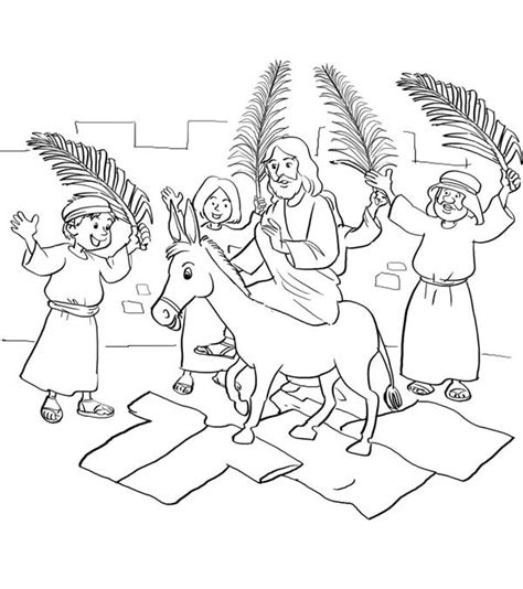 Pin On Palm Sunday Coloring Page