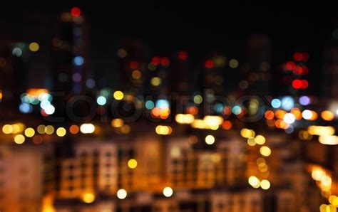 Abstract Bokeh Of Defocused City Lights Stock Photo Colourbox