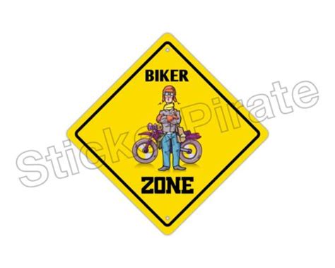 Aluminum Biker Zone Funny Metal Novelty Sign 12x12 Ebay