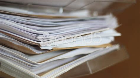 A Pile Of Old Documents In A Drawer Stock Footage Ad Documentspile