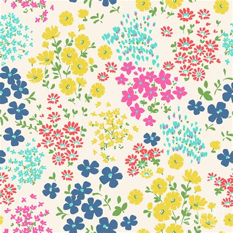 Seamless Ditsy Floral Pattern In Vector Digital Art By Indipixi Fine