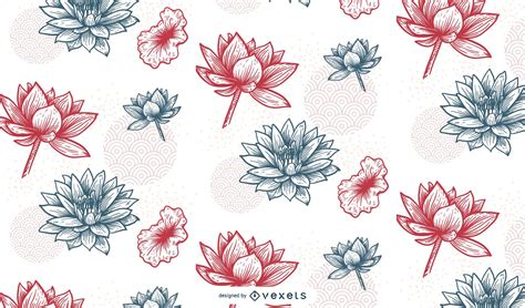 Diseño De Estampado De Flores Chino Descargar Vector