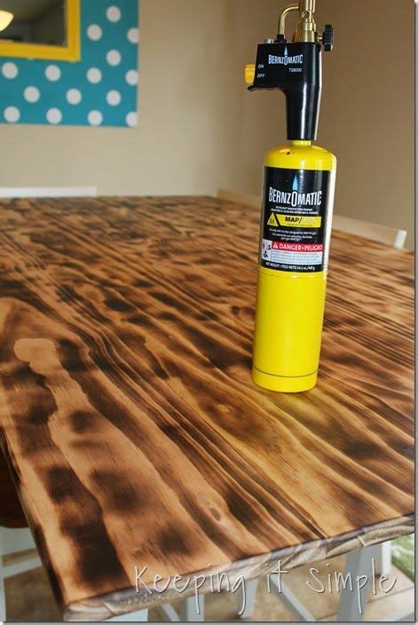 Diy Dining Table With Burned Wood Finish Using A Bernzomatic Blow Torch