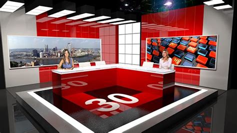 News 30 Set Design - Adhyatam Group on Behance | Tv decor, Stage set