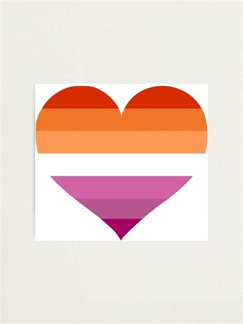 Lesbian Flag Heart Shape Photographic Print By Seren0 Redbubble
