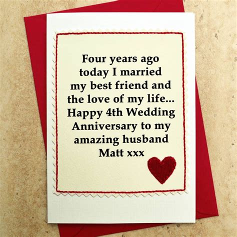 Personalised 4th Wedding Anniversary Card By Jenny Arnott Cards And Ts
