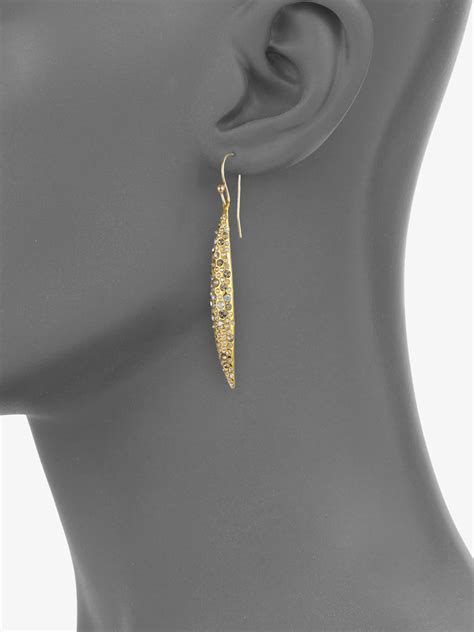 Lyst Alexis Bittar Swarovski Crystal Spear Drop Earrings In Metallic