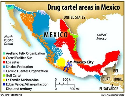 Mexican Drug Cartels Map Lg Surviving Mexico