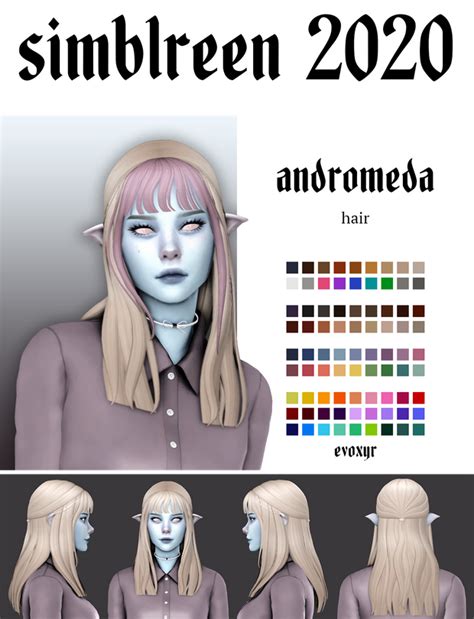 Andromeda Hair Evoxyr Sims 4 Sims Sims 4 Characters