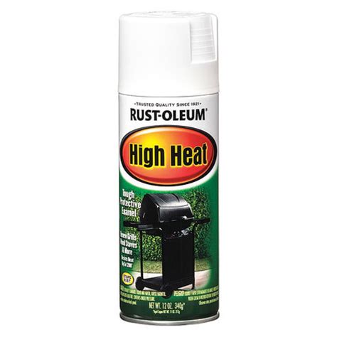 Rust Oleum High Heat Enamel Satin Spray Paint 7751830 White 12 Oz