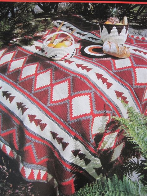 Knit Pattern American Indian Blanket Knit Afghan