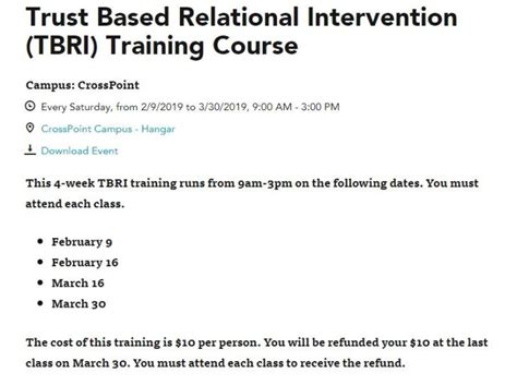 Trust Based Relational Intervention Tbri Training Course
