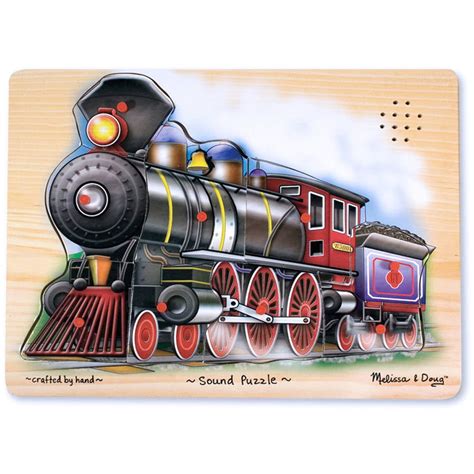 Melissa And Doug Train Sound Puzzle Wooden Puzzle With Sound Effects 9