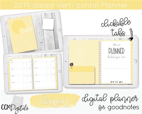 Lemon - Dated Digital Planner for Goodnotes Planner iPad Planner Digital Planner Weekly Planner ...
