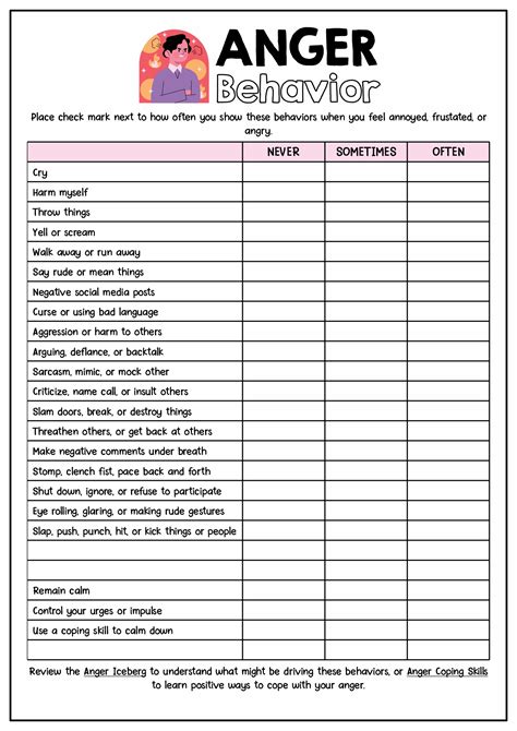Anger Worksheets For Adults Worksheeto Com