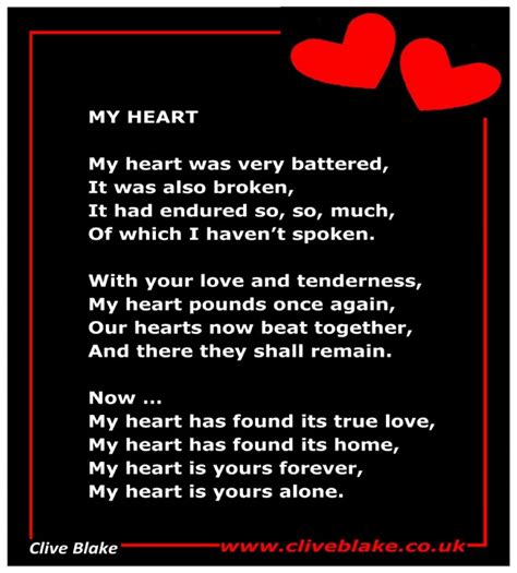 My Heart My Heart Poem By Clive Blake