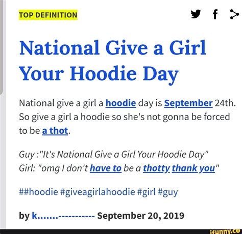 National Give A Girl Your Hoodie Day National Give A Girl A Hoodie Day