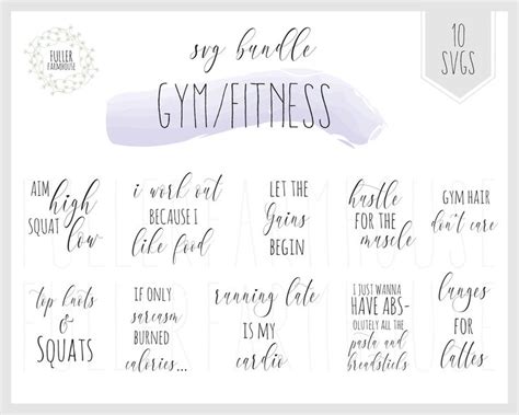Free svg files for cricut quotes. 10 Gym Fitness SVG Bundle, Workout, Shirt, Mug, Hat ...