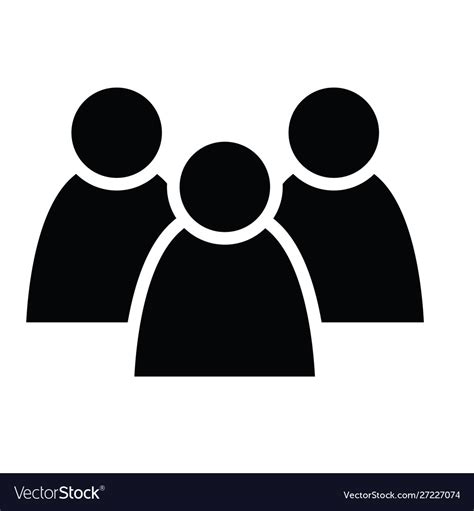 3 People Icon Group Persons Simplified Human Vector Image