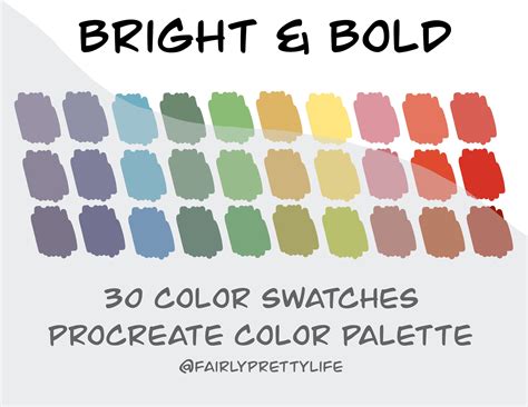Bright And Bold Color Palette Procreate Palette Color Swatch Bold