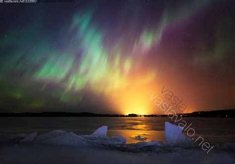 Kuva Revontulia Ja Kasvihuoneet Aurora Borealis Revontulet Revontuli