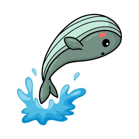 Premium Vector Cute Little Whale Cartoon Jumping