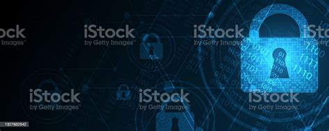 Padlock Security Cyber Digital Concept Abstract Technology Background