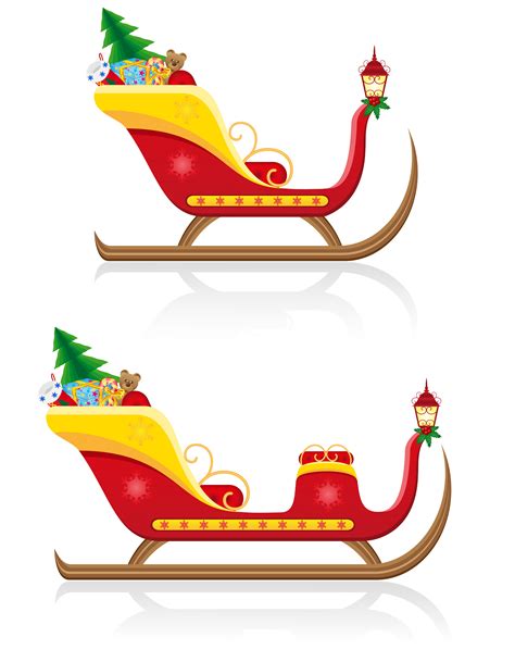 Christmas Sleigh Of Santa Claus With Gifts Vector Illustration