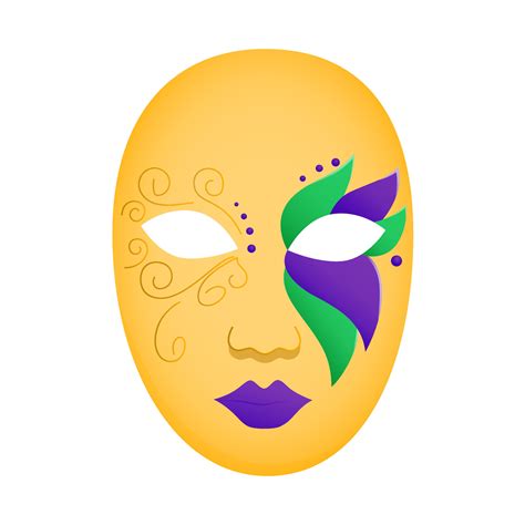 Carnival Mask Vector Illustration Full Face Masquerade Decoration