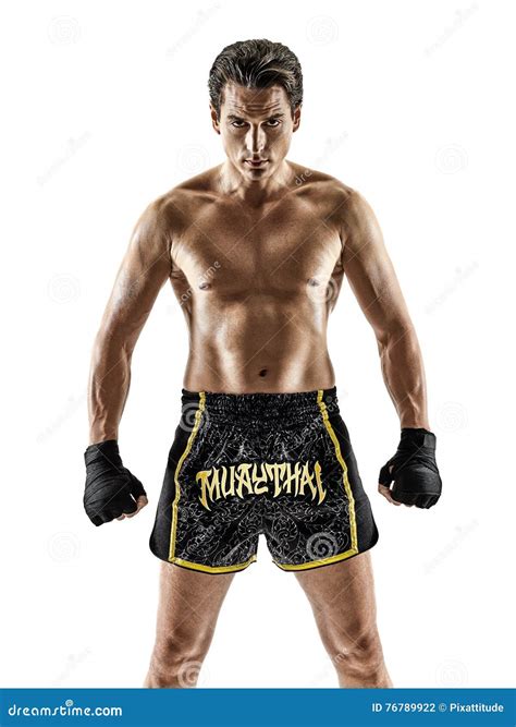 Muay Thai Kickboxing Kickboxer Boxing Man Isolated Stock Photo Image