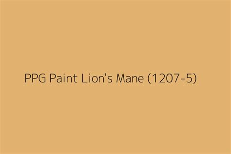 PPG Paint Lion S Mane 1207 5 Color HEX Code