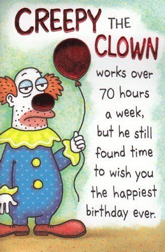 Greeting Card Birthday Humor Creepy The Clown By Greeting Cards