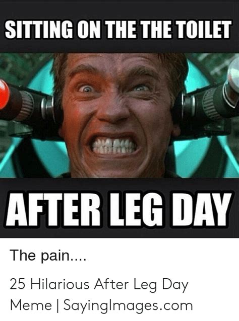 SITTING ON THE THE TOILET AFTER LEG DAY The Pain Hilarious After Leg Day Meme
