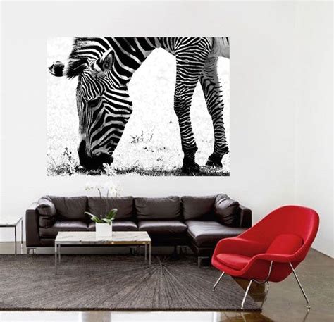 Zebra Wall Mural Decal Large Decals African Wall Decal Murals