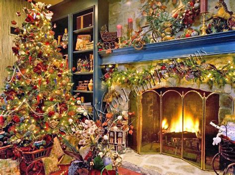 Cozy Fireplace Christmas Scene Christmas Tree Diy 2 Cross Etsy