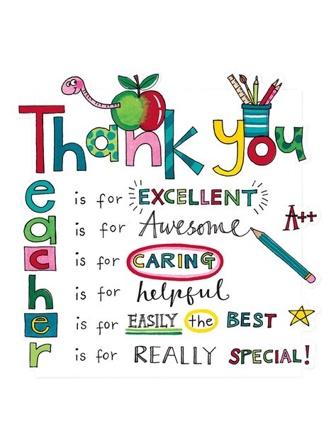 Free Printable Thank You Teacher Card Printable Get Your Hands On
