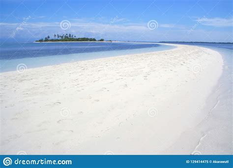 The Moon Shape Curved Beach Of Pontod Island Is The Tourist Destination