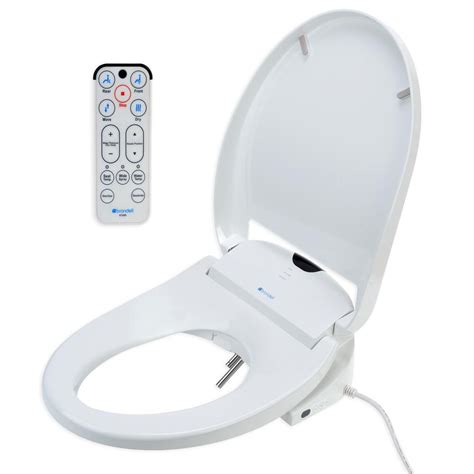 Brondell White Round Heated Bidet Toilet Seat S1000 The Home Depot Canada
