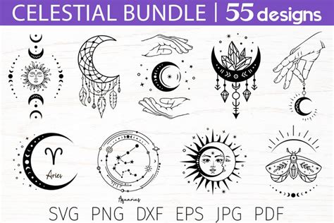 Drawing And Illustration Digital Art And Collectibles Celestial Svg Moon