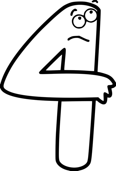 Coloriage chiffre 4 à imprimer