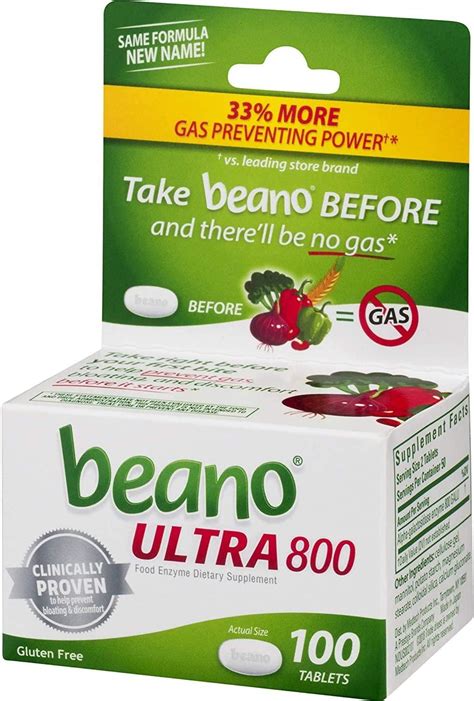 Beano Food Enzyme Dietary Supplement Tablets 100 Tablets Pack Of 2 100 Count Pack Of 2