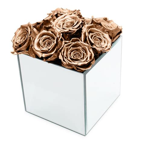 Rose Gold Infinity Roses Box Of 9 Roses That Last A Year Etsy