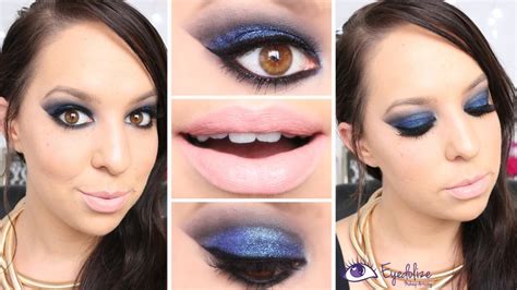 A New Years Eve Dark Blue Glitter Makeup Creation By Eyedolizemakeup Tutorial On Youtube