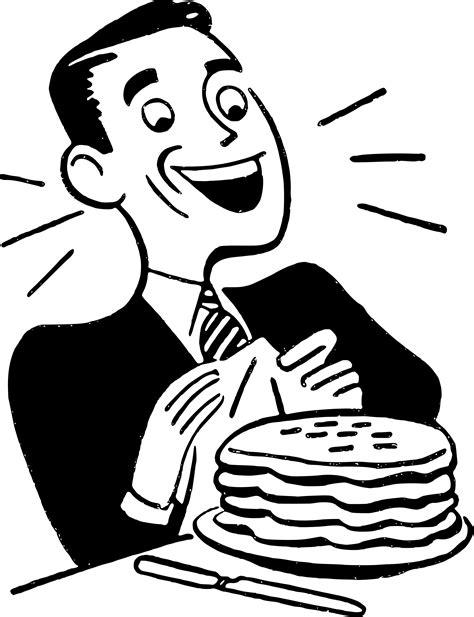 Clipart Man Eating Pancakes
