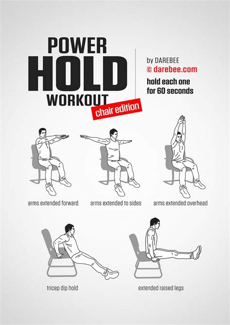 Power Hold Workout Office Exercise Chair Exercises Senior Fitness