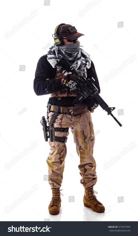 Man Military Outfit Special Forces Modern Stock Photo 571877503