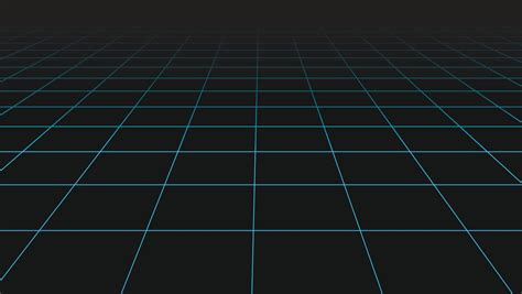 Perspective Grid Vector 3d Floor Space Detailed Blue Lines On Black