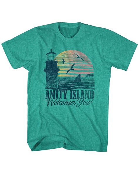Jaws Amity Island Welcomes You Shirt Green Medium
